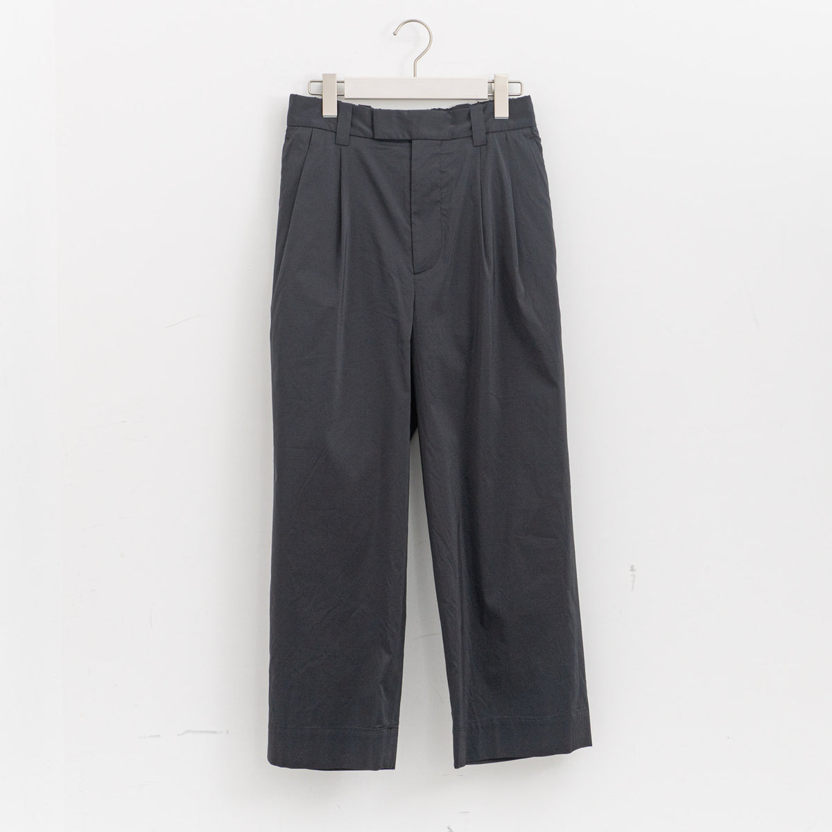 MARGARET HOWELL｜WOMEN　FINE STRIPE COTTON SILK TROUSERS 5786143205-H（023.charcoal）