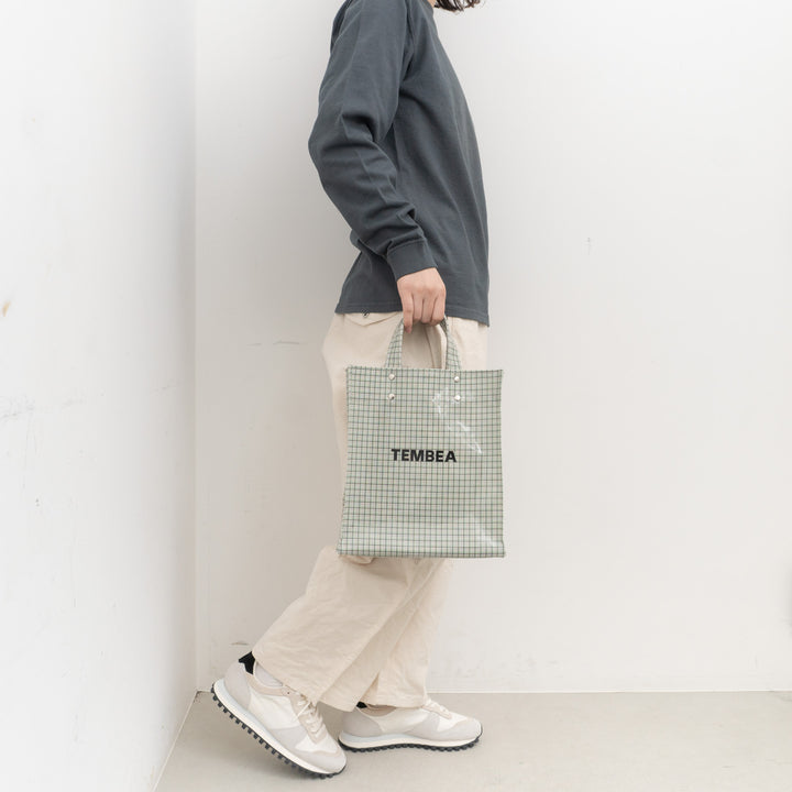 TEMBEA/　PAPER TOTE col.CHECK GREY/GREEN