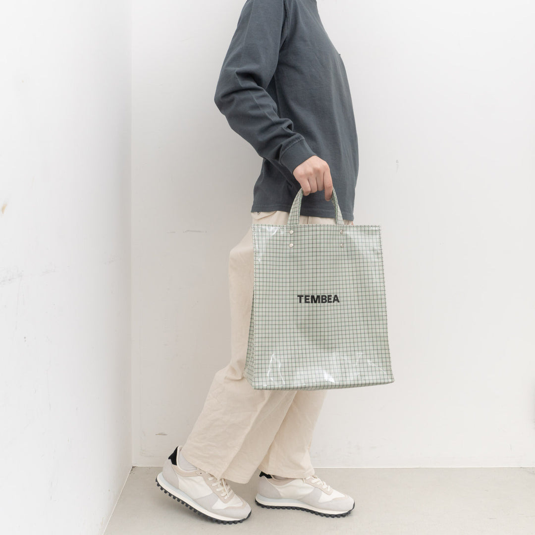 TEMBEA/　PAPER TOTE col.CHECK GREY/GREEN