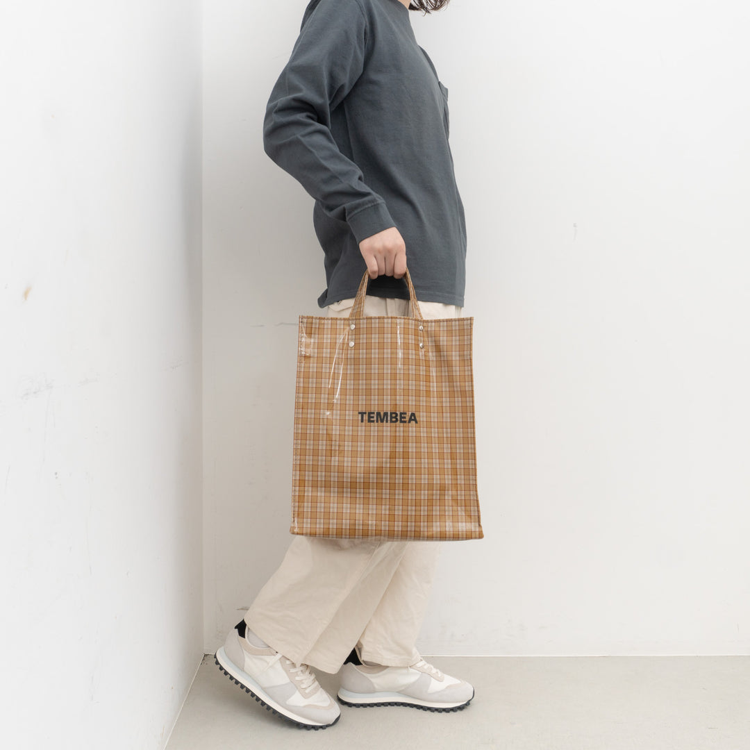 TEMBEA/　PAPER TOTE col. CHECK CARAMEL