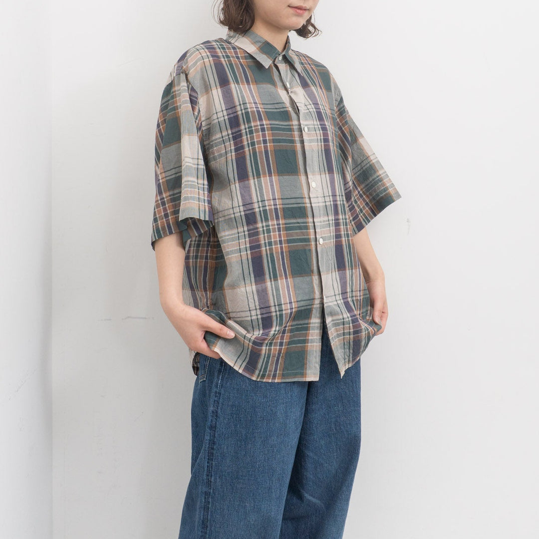 KAPTAIN SUNSHINE/　Gauze Plaid Plain SS Shirt KS26SSH15