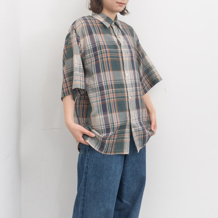 KAPTAIN SUNSHINE/　Gauze Plaid Plain SS Shirt KS26SSH15