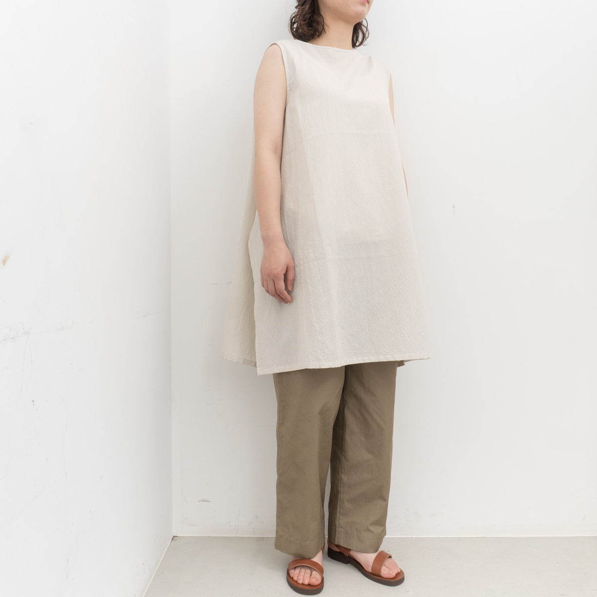 evam eva｜pin check tunic E261T147