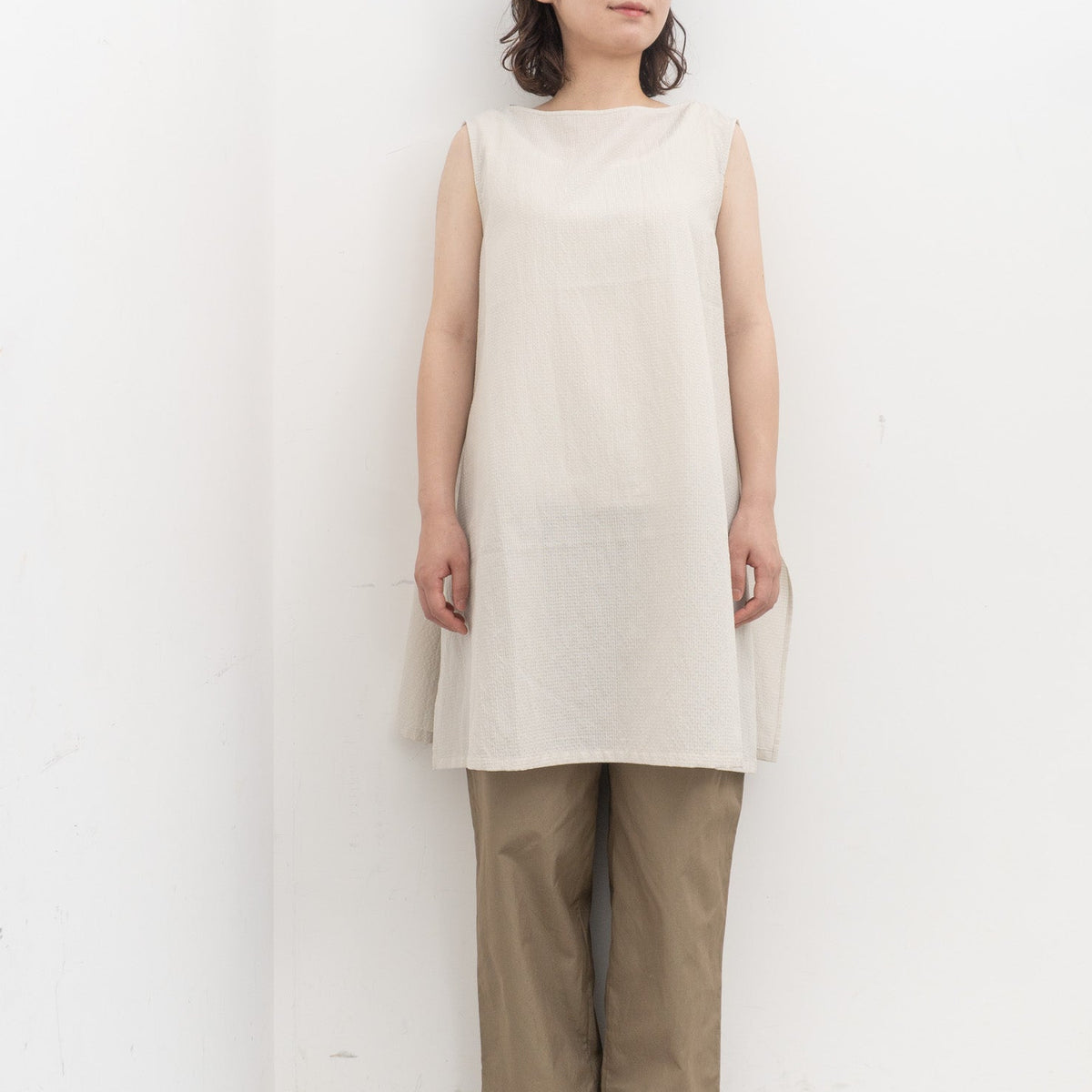 evam eva｜pin check tunic E261T147
