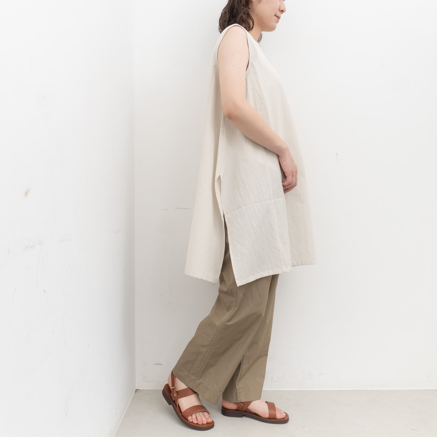 evam eva｜pin check tunic E261T147