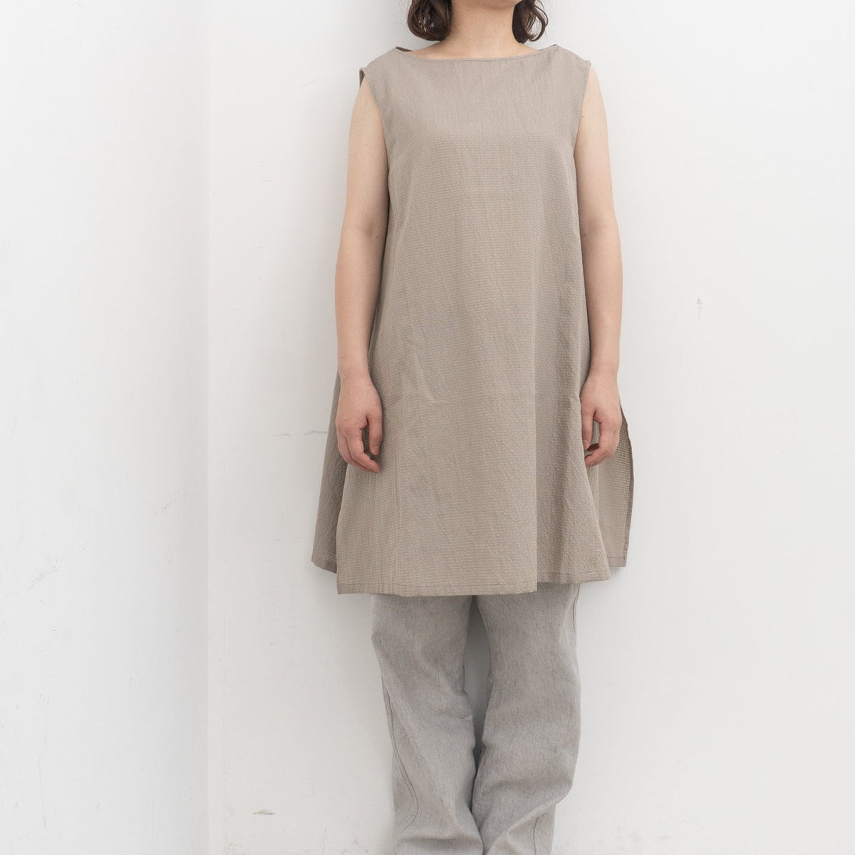 evam eva｜pin check tunic E261T147