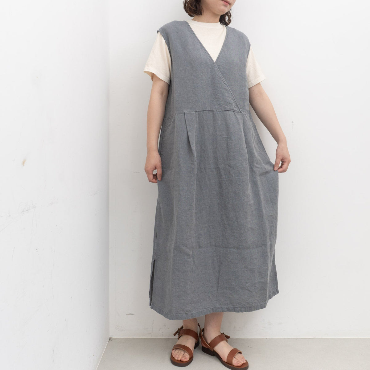 evam eva｜linen sleeveless one-piece E261T176