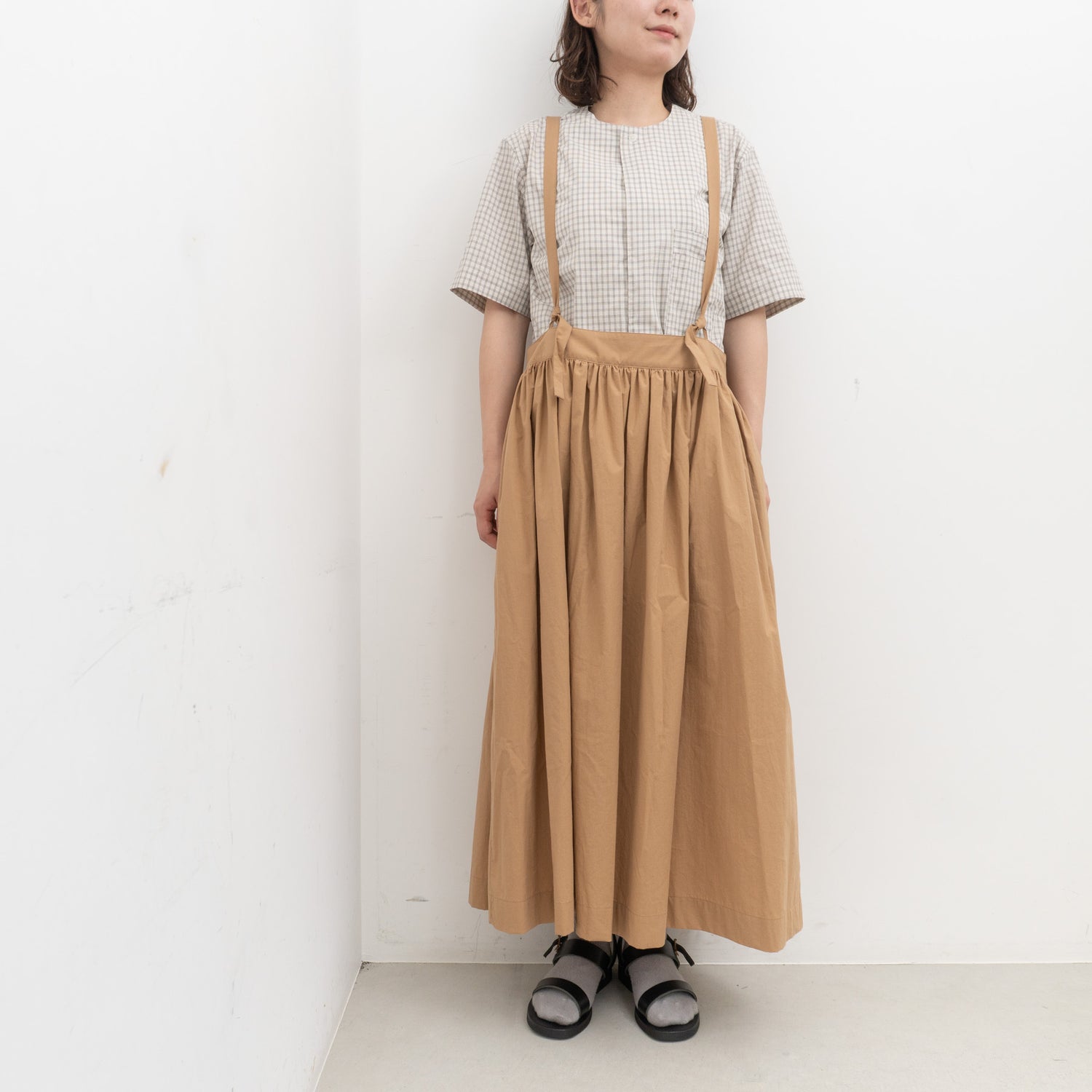 atelier naruse｜WOMEN　cotton suspender skirt na-h06041
