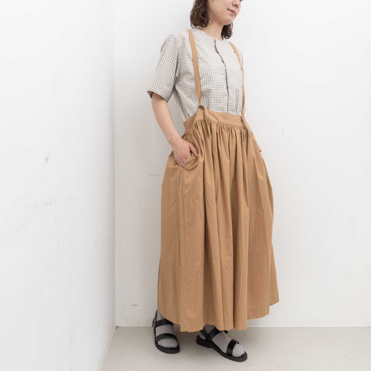 atelier naruse｜WOMEN　cotton suspender skirt na-h06041