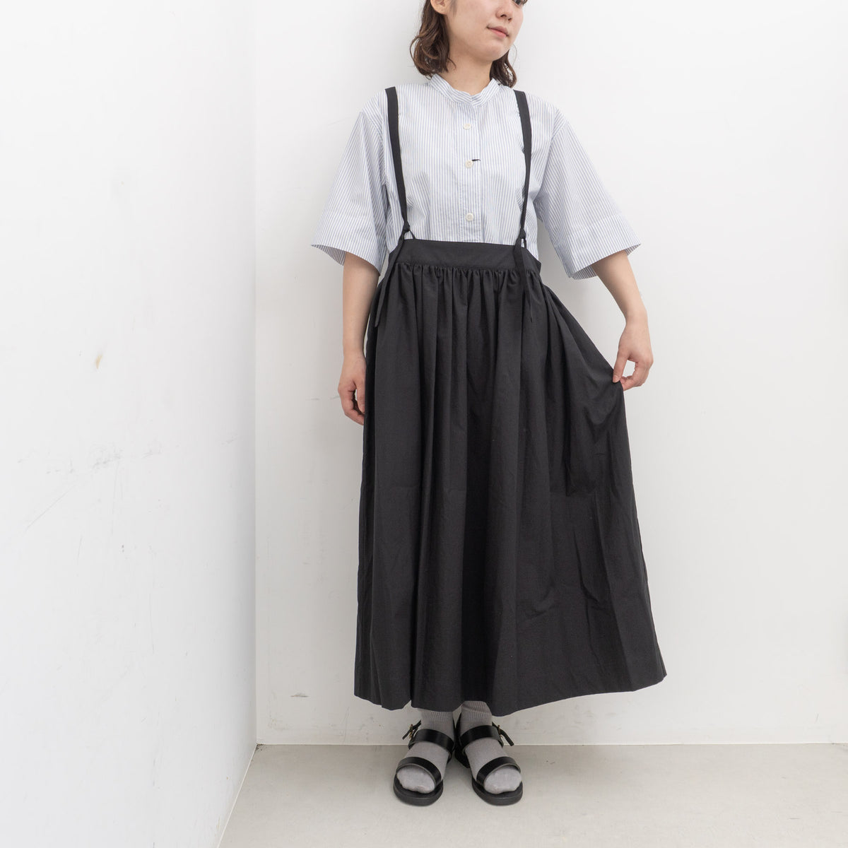 atelier naruse｜WOMEN　cotton suspender skirt na-h06041