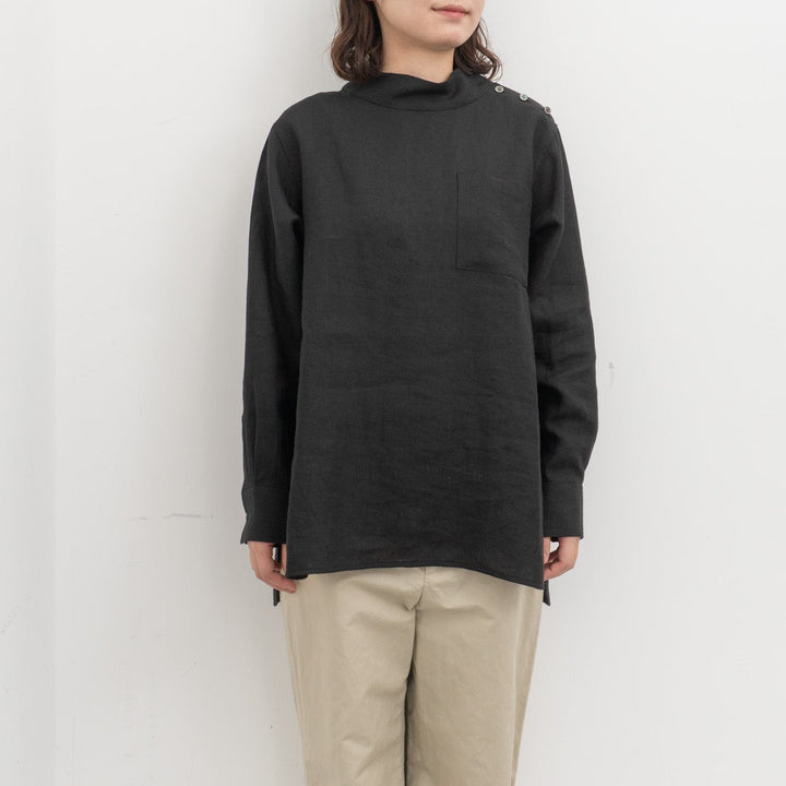 atelier naruse /WOMEN　linen mock-neck blouse na-f02089_A