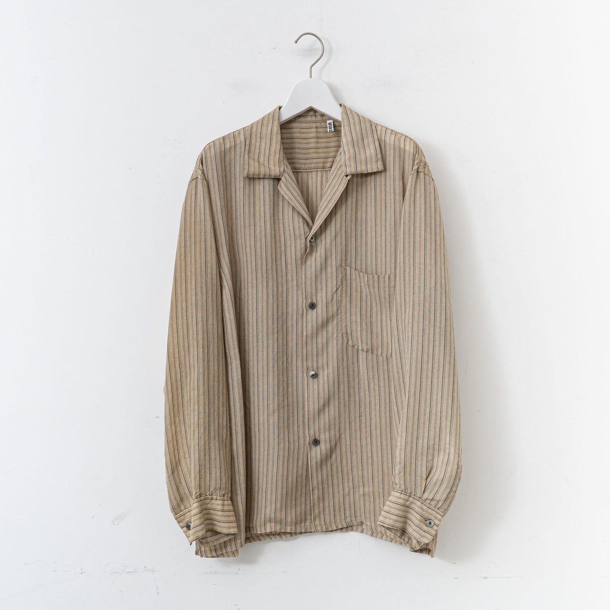 KAPTAIN SUNSHINE｜MEN　Open Collared Shirt（BEIGE STRIPE）
