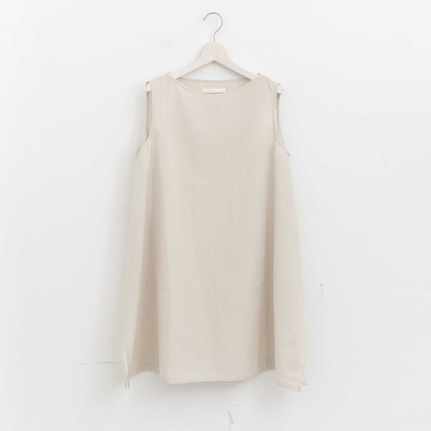 evam eva｜pin check tunic E261T147（04.antique white）