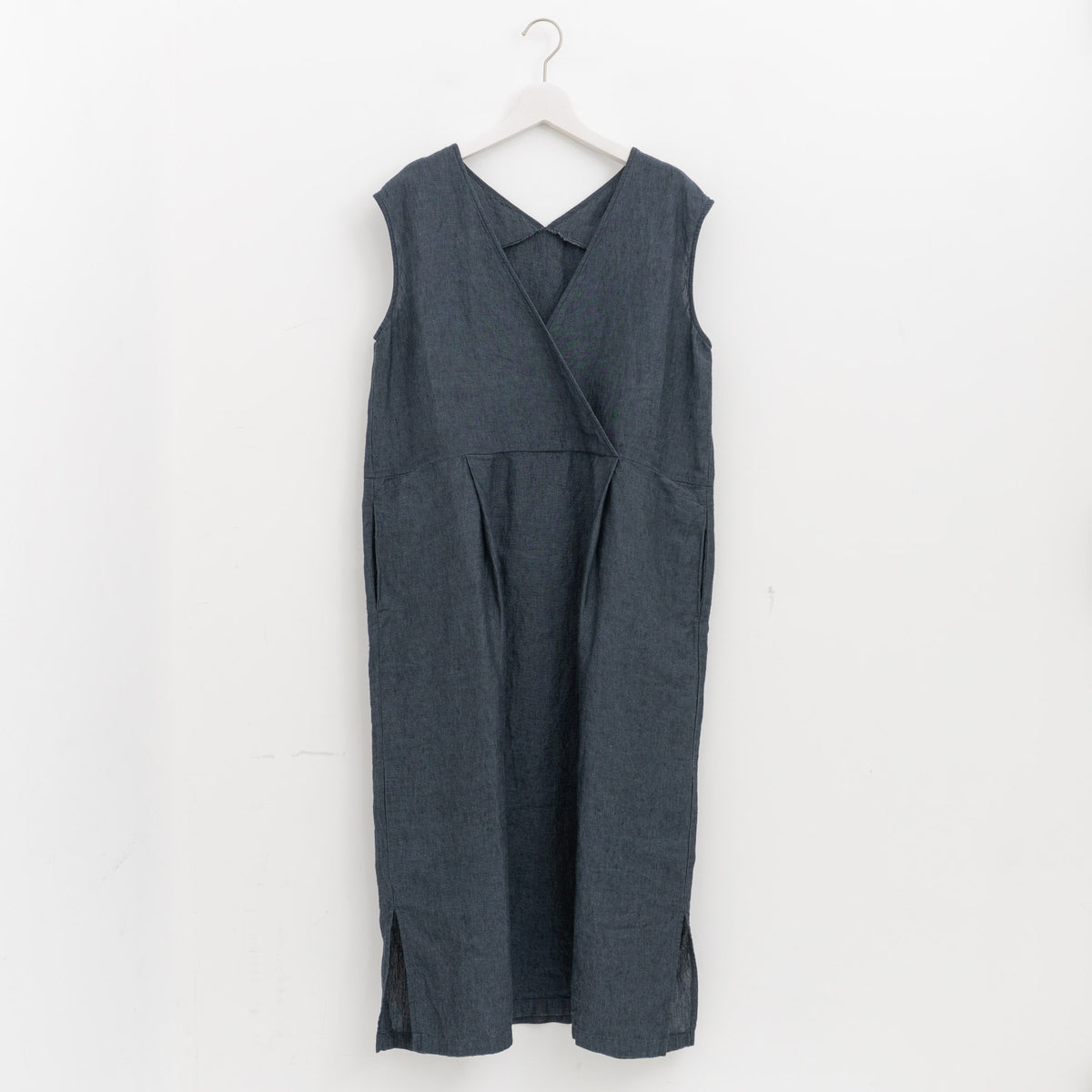 evam eva｜linen sleeveless one-piece E261T176（66.navy）