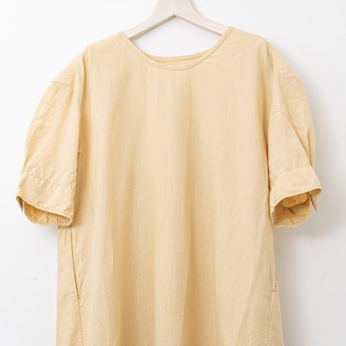 【SALE】homspun｜WOMEN　コットンリネンバイオ半袖ワンピース 251-1642-YS