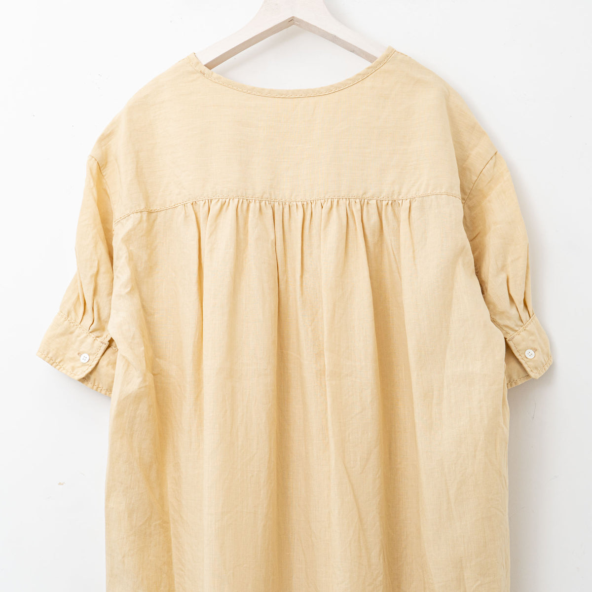 【SALE】homspun｜WOMEN　コットンリネンバイオ半袖ワンピース 251-1642-YS