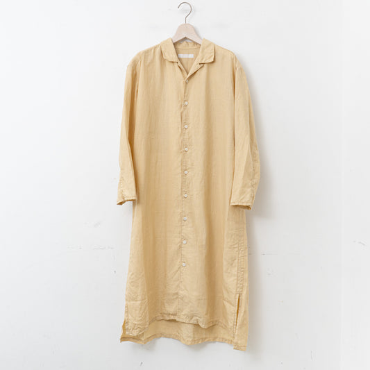 【SALE) homspun｜WOMEN　　コットンリネンバイオ長袖ワンピース　251-1641-YS（2.CREAM-S）