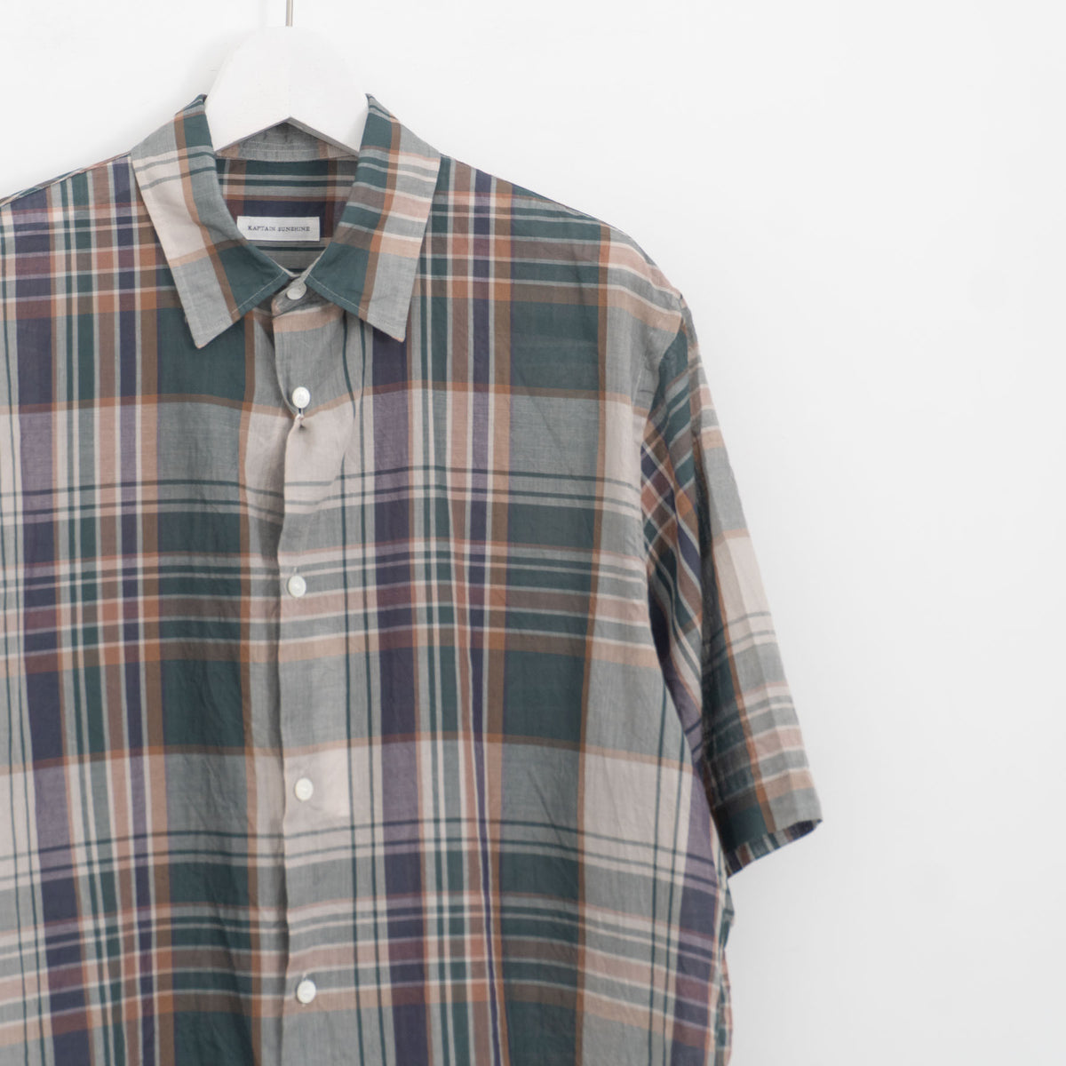 KAPTAIN SUNSHINE｜Gauze Plaid Plain SS Shirt KS26SSH15