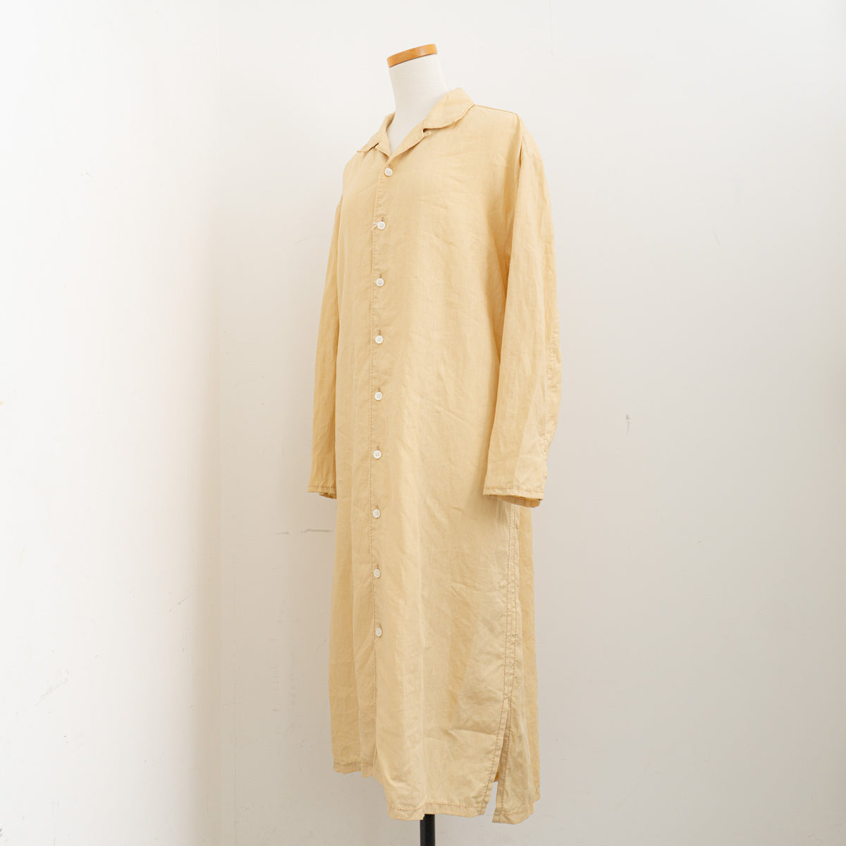 【SALE) homspun｜WOMEN　　コットンリネンバイオ長袖ワンピース　251-1641-YS