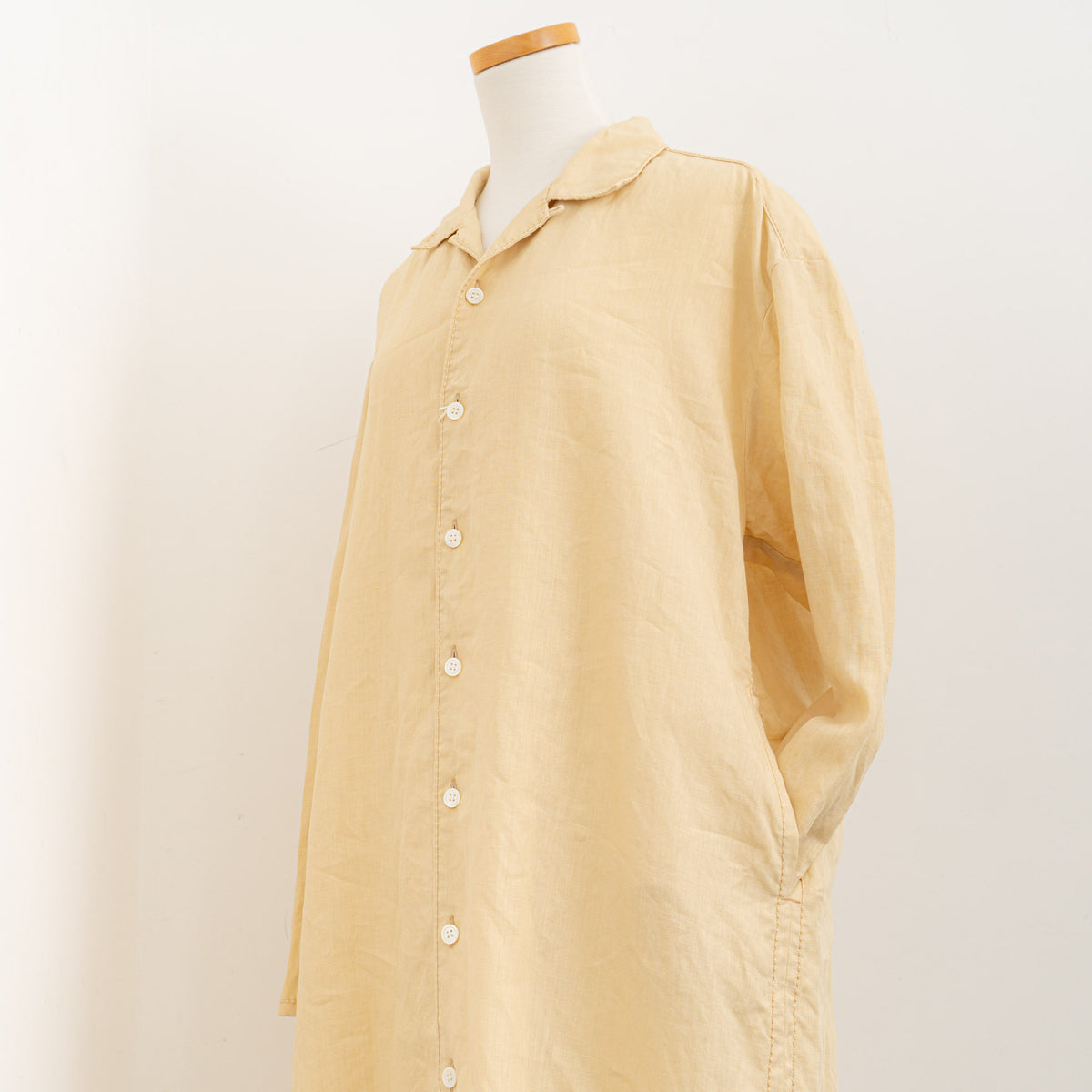 【SALE) homspun｜WOMEN　　コットンリネンバイオ長袖ワンピース　251-1641-YS