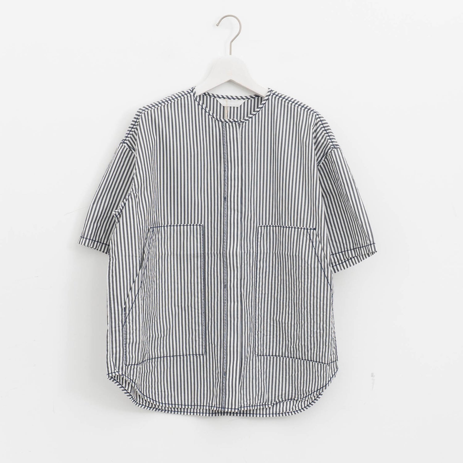 homspun｜WOMEN　タイプライター比翼ブラウス 261-5753-suomi（2.stripe）