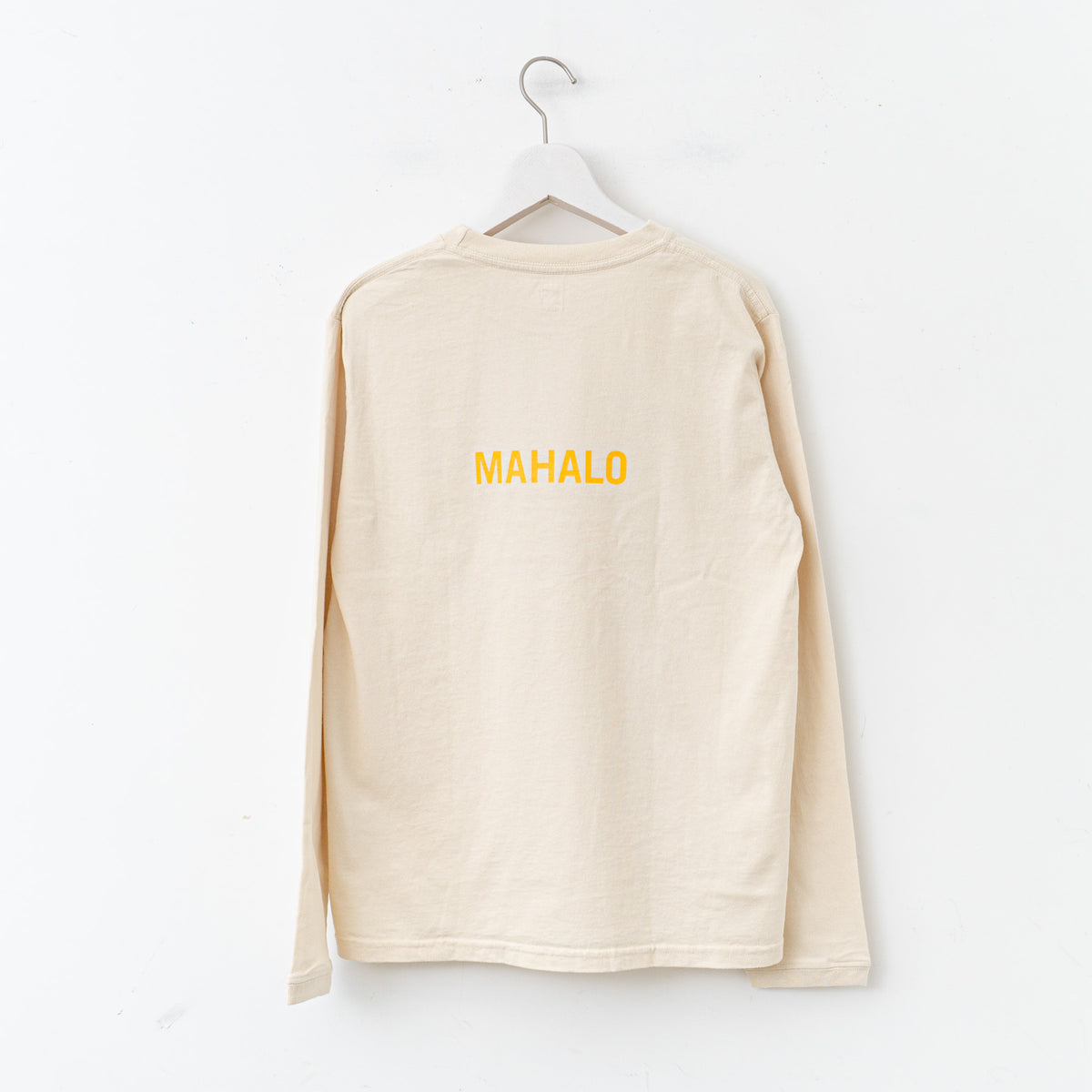 SUNSHINE+CLOUD｜UNISEX　ロングスリーブTシャツ"ALOHA MAHALO"  col.Off White