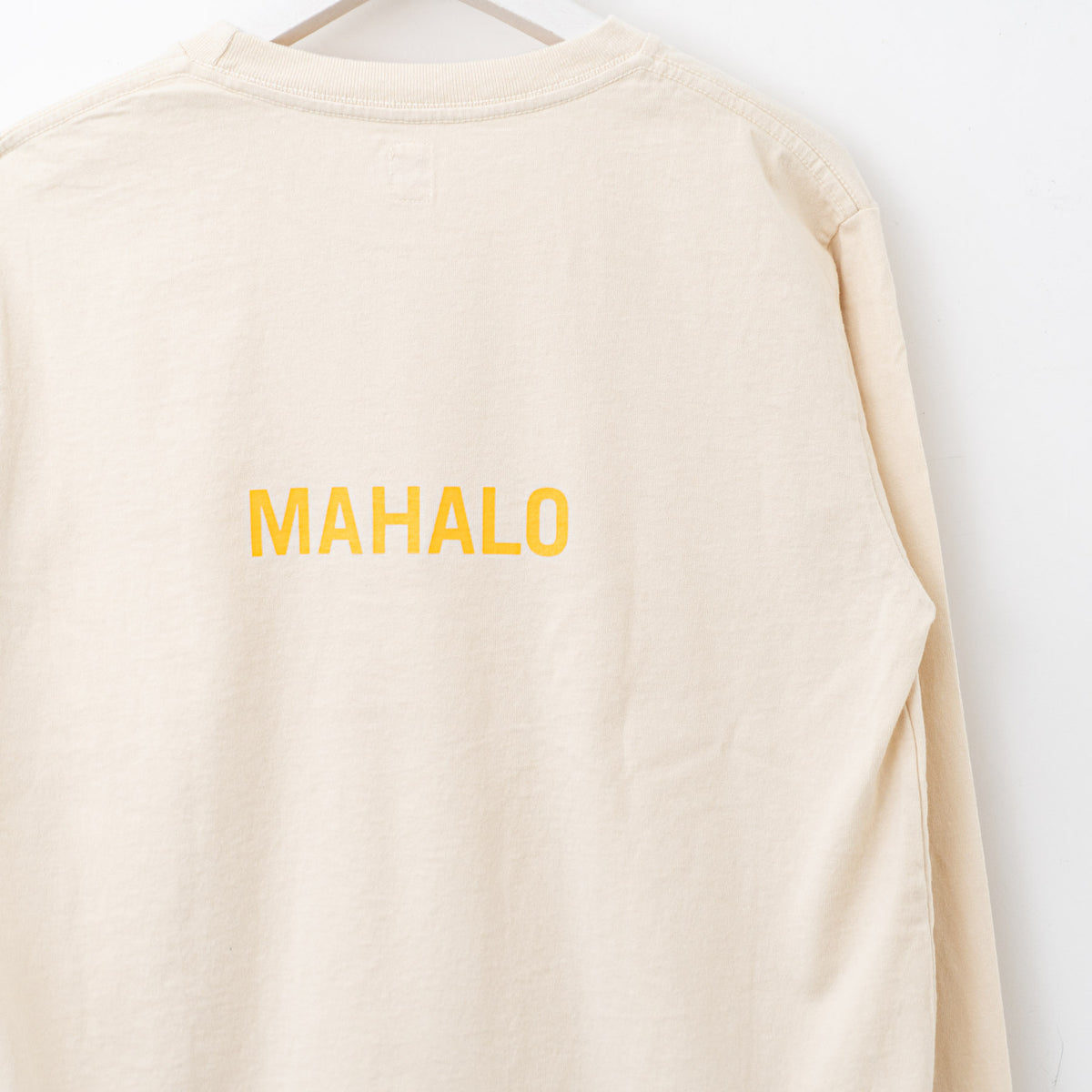SUNSHINE+CLOUD｜UNISEX　ロングスリーブTシャツ"ALOHA MAHALO"  col.Off White