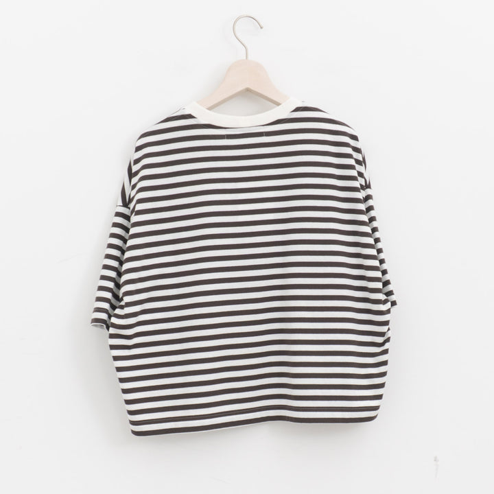 atelier naruse /WOMEN　cotton border cut&sewn (short sleeve) na-f07100