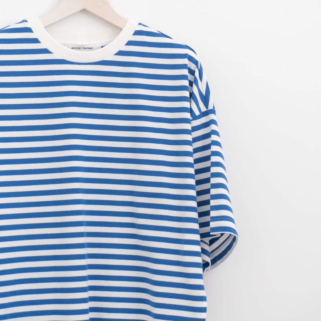 atelier naruse /WOMEN　cotton border cut&sewn (short sleeve) na-f07100