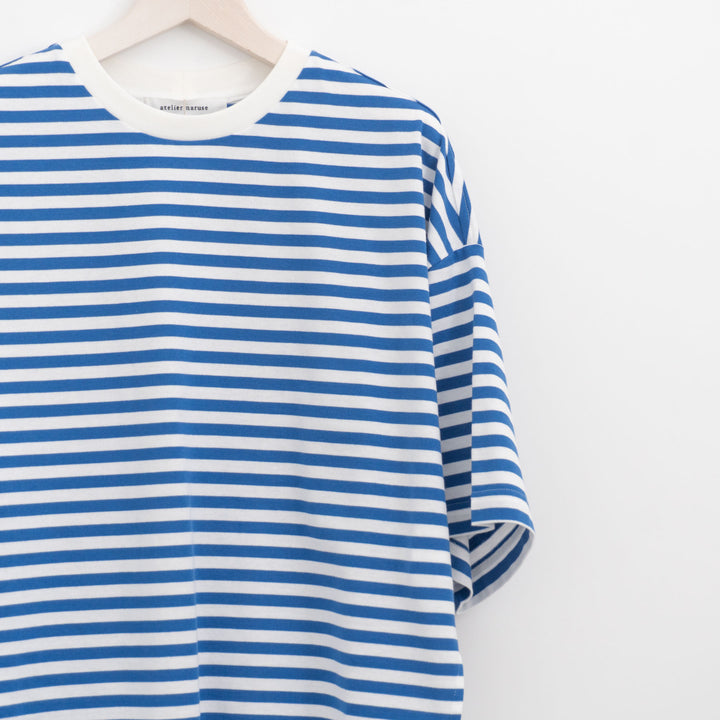 atelier naruse /WOMEN　cotton border cut&sewn (short sleeve) na-f07100