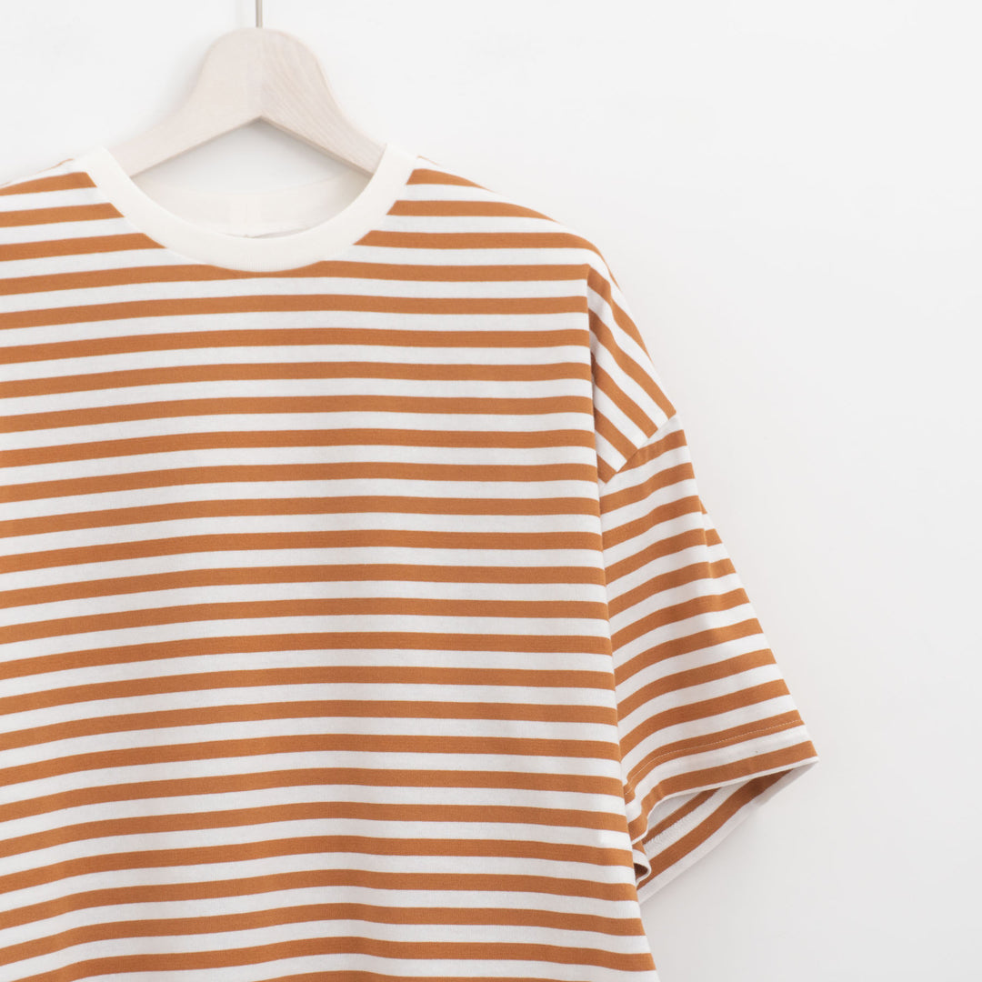 atelier naruse /WOMEN　cotton border cut&sewn (short sleeve) na-f07100