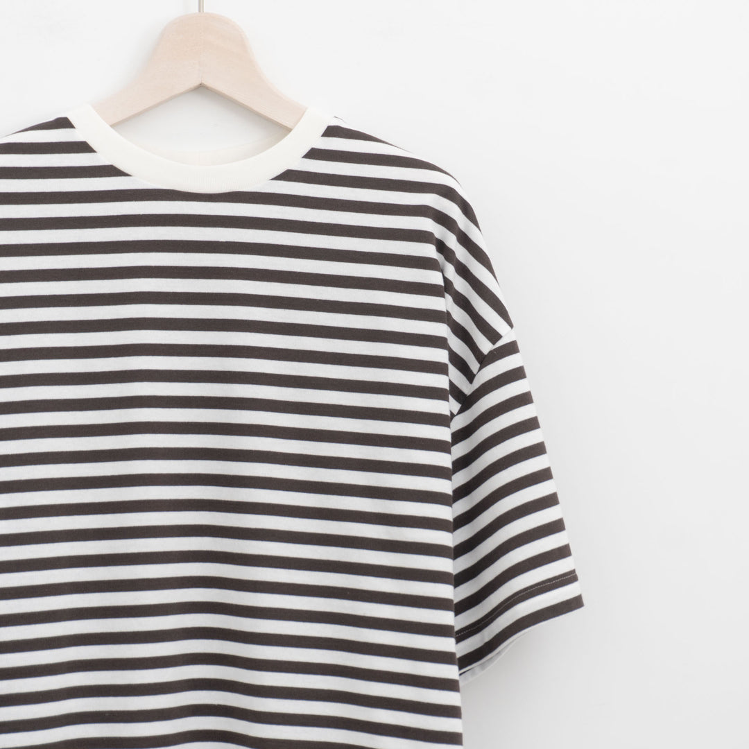 atelier naruse /WOMEN　cotton border cut&sewn (short sleeve) na-f07100