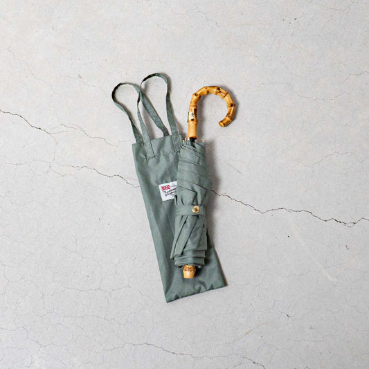 Traditional Weatherwear｜折り畳み傘　【軽量】FOLDING BAMBOO MINI　BS21/SEA SPRAY