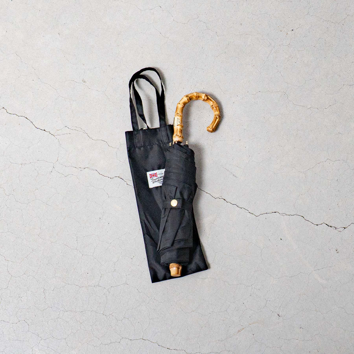 Traditional Weatherwear｜折り畳み傘　【軽量】FOLDING BAMBOO MINI　BS01/BK