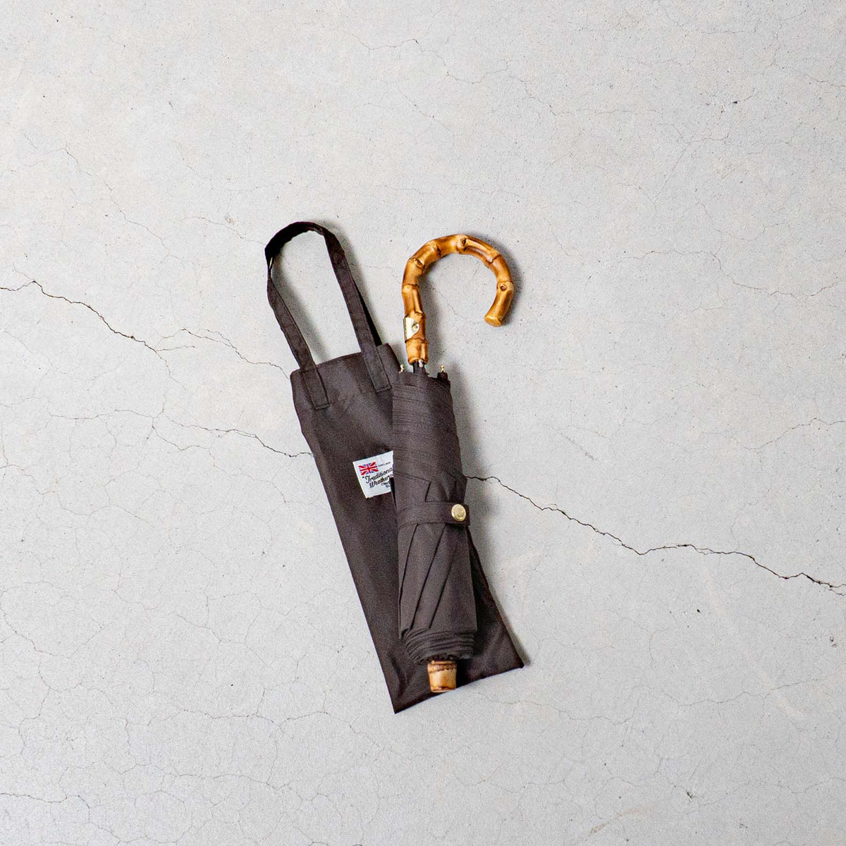 Traditional Weatherwear｜折り畳み傘　【軽量】FOLDING BAMBOO MINI　BS09/BROWN
