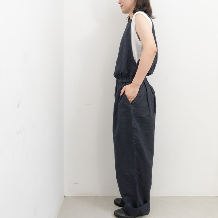 homspun /WOMEN　コットンラミーマットオールインワン 261-3410-D