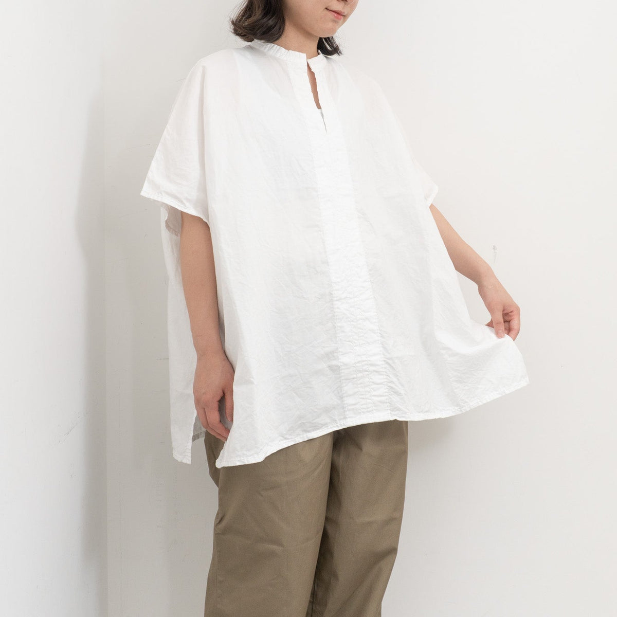 homspun｜WOMEN コットンラミーマットBIGブラウス 261-5752-D