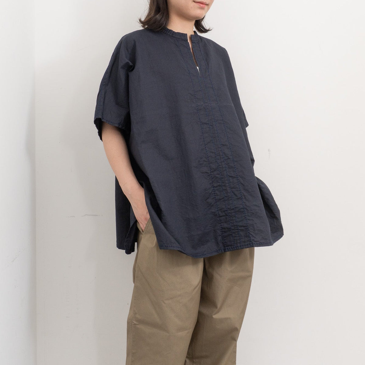 homspun｜WOMEN コットンラミーマットBIGブラウス 261-5752-D