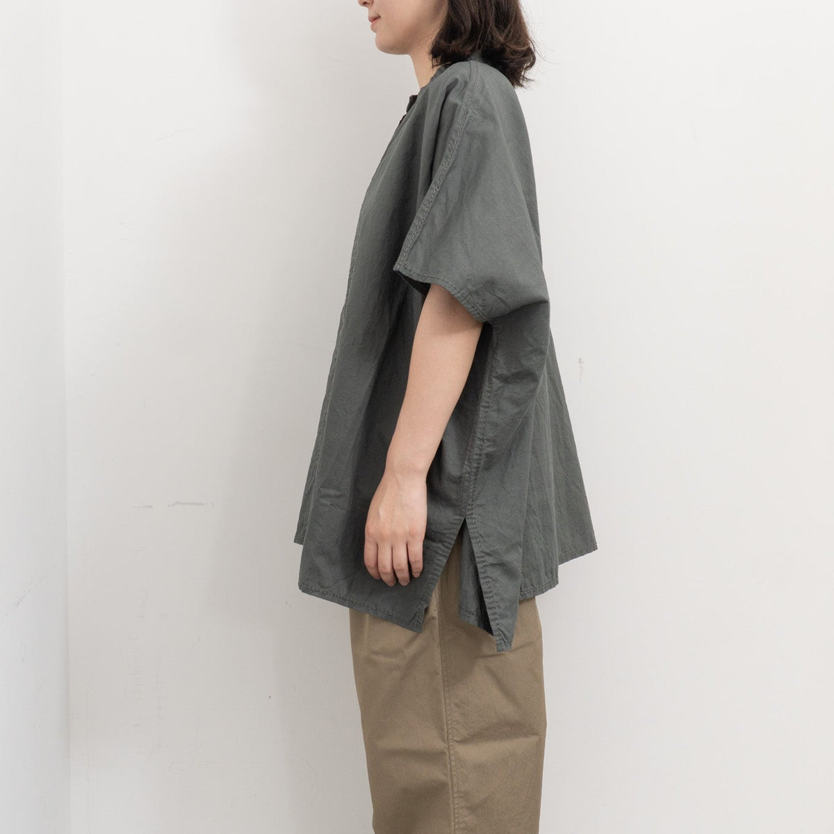 homspun｜WOMEN コットンラミーマットBIGブラウス 261-5752-D
