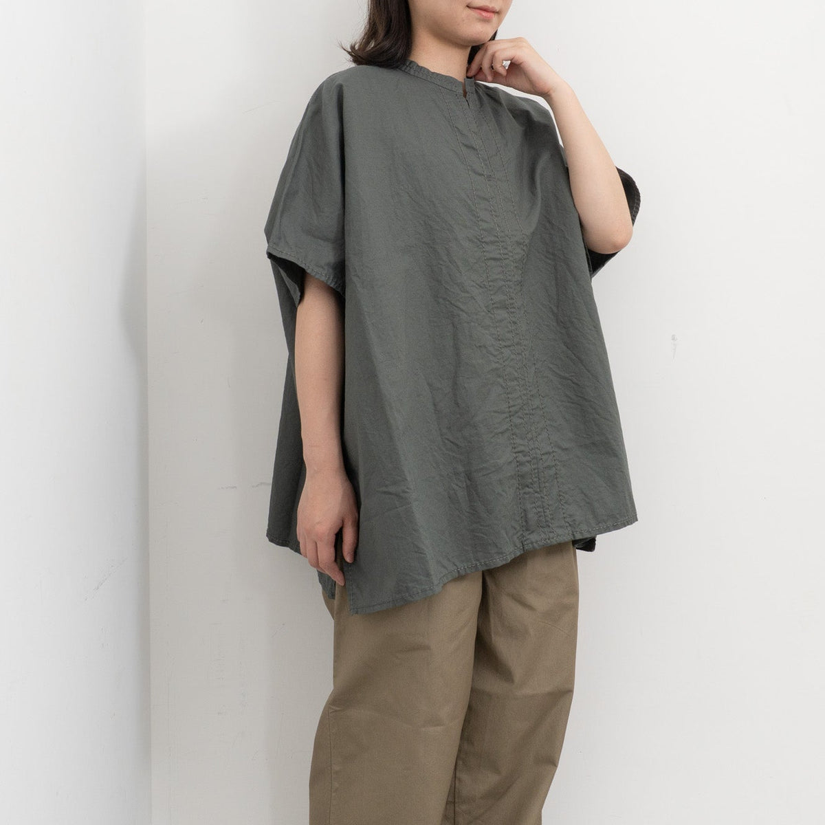 homspun｜WOMEN コットンラミーマットBIGブラウス 261-5752-D
