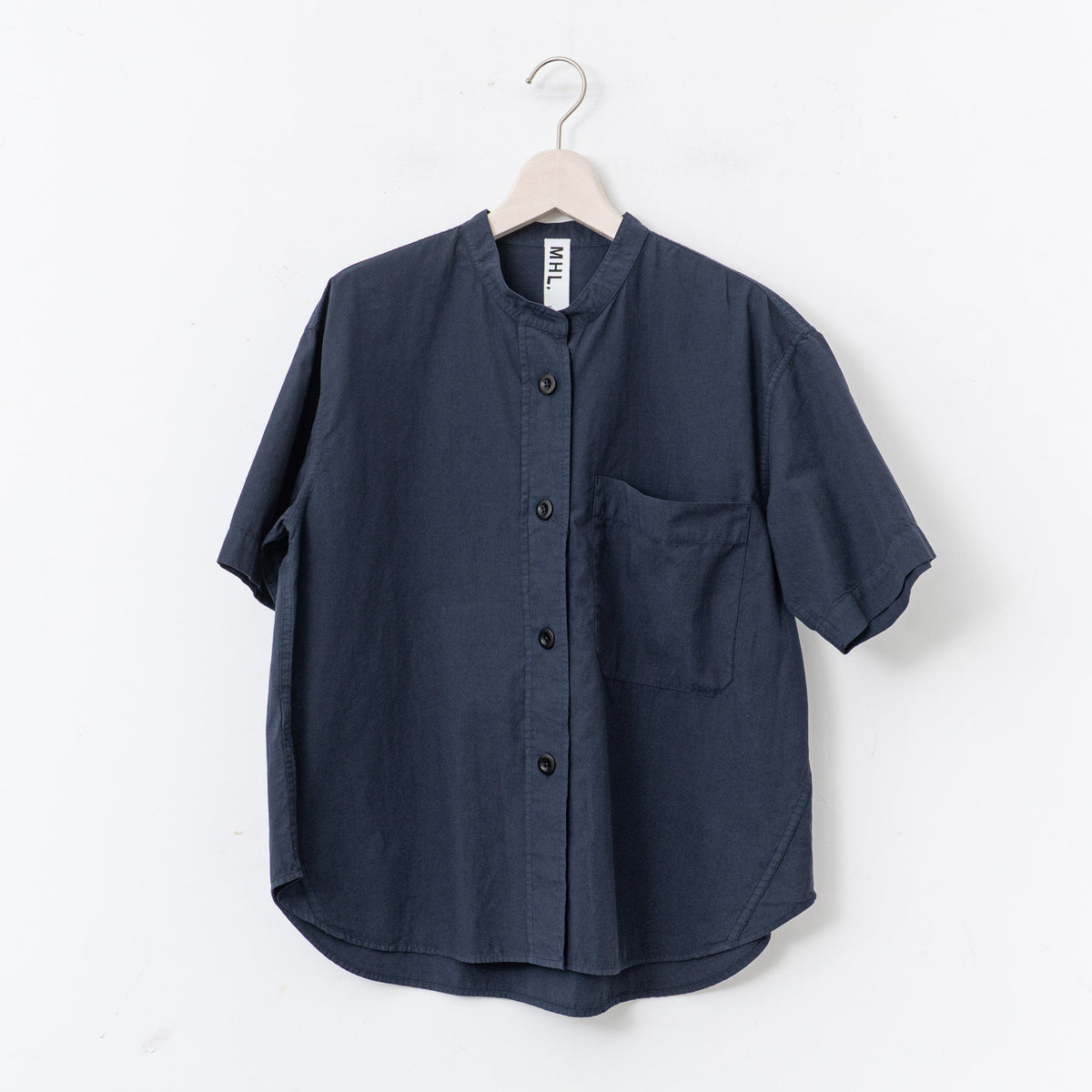 MHL.｜WOMEN　ORGANIC COTTON SHIRTING SHIRT-suomi（120.NAVY）