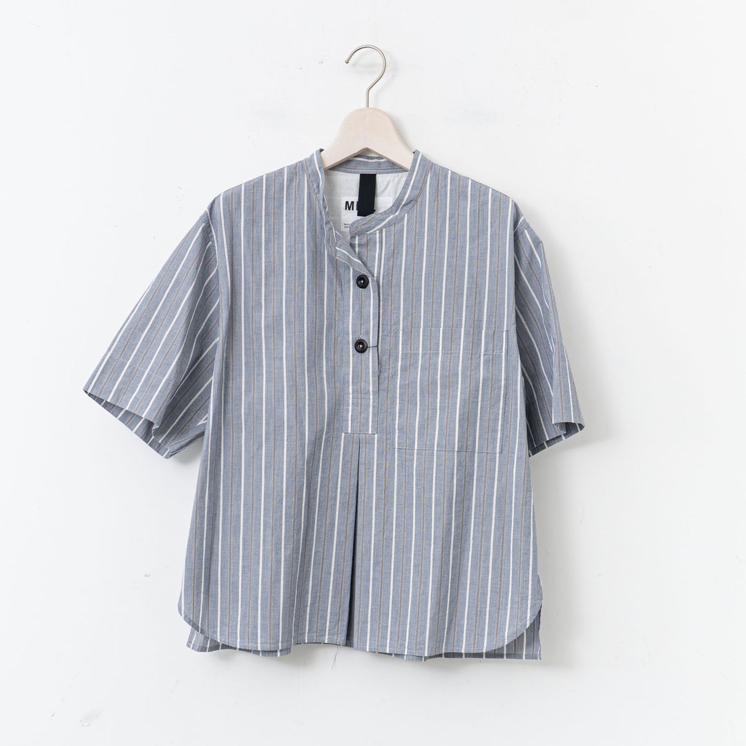 MHL./WOMEN　END ON END STRIPE COTTON SHIRT-suomi