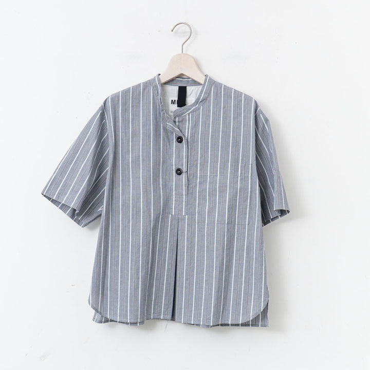 MHL./WOMEN　END ON END STRIPE COTTON SHIRT-suomi