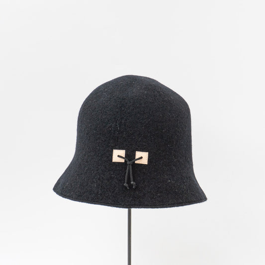 NEW 2026AW mature ha.｜WR bell hat - lambswool MKF-25130P-H（black）