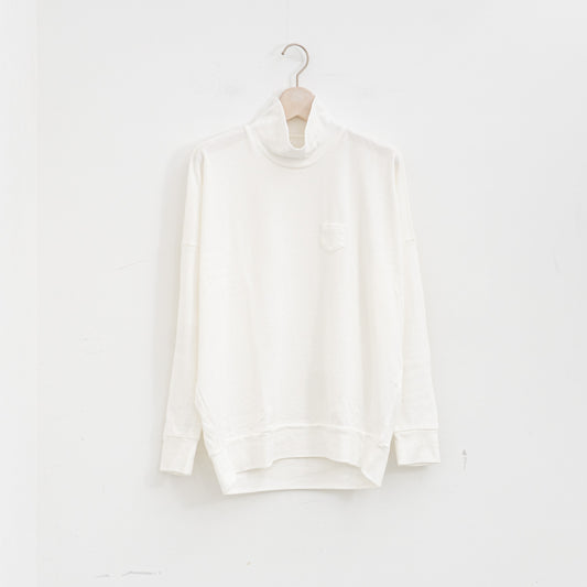 ゴーシュ｜ 30/1リリース天竺 ハイネックワイドプルオーバー G264-T045（white）
