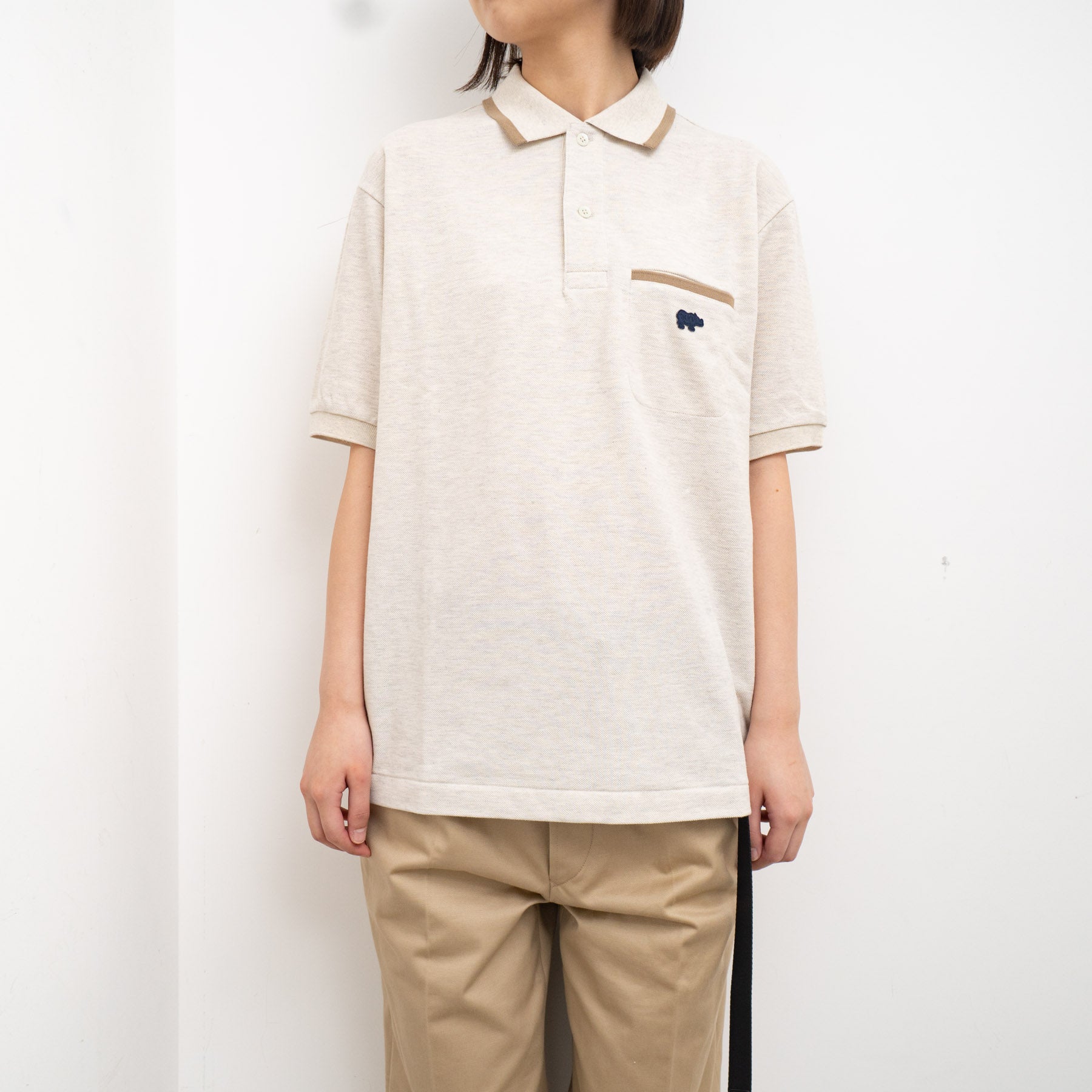 SCYE BASICS/MEN Melange Cotton Pique Polo Shirt – haus-netstore