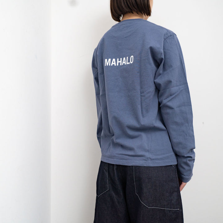SUNSHINE+CLOUD /UNISEX　ロングスリーブTシャツ ”ALOHA-MAHALO” MARINE - haus-netstore