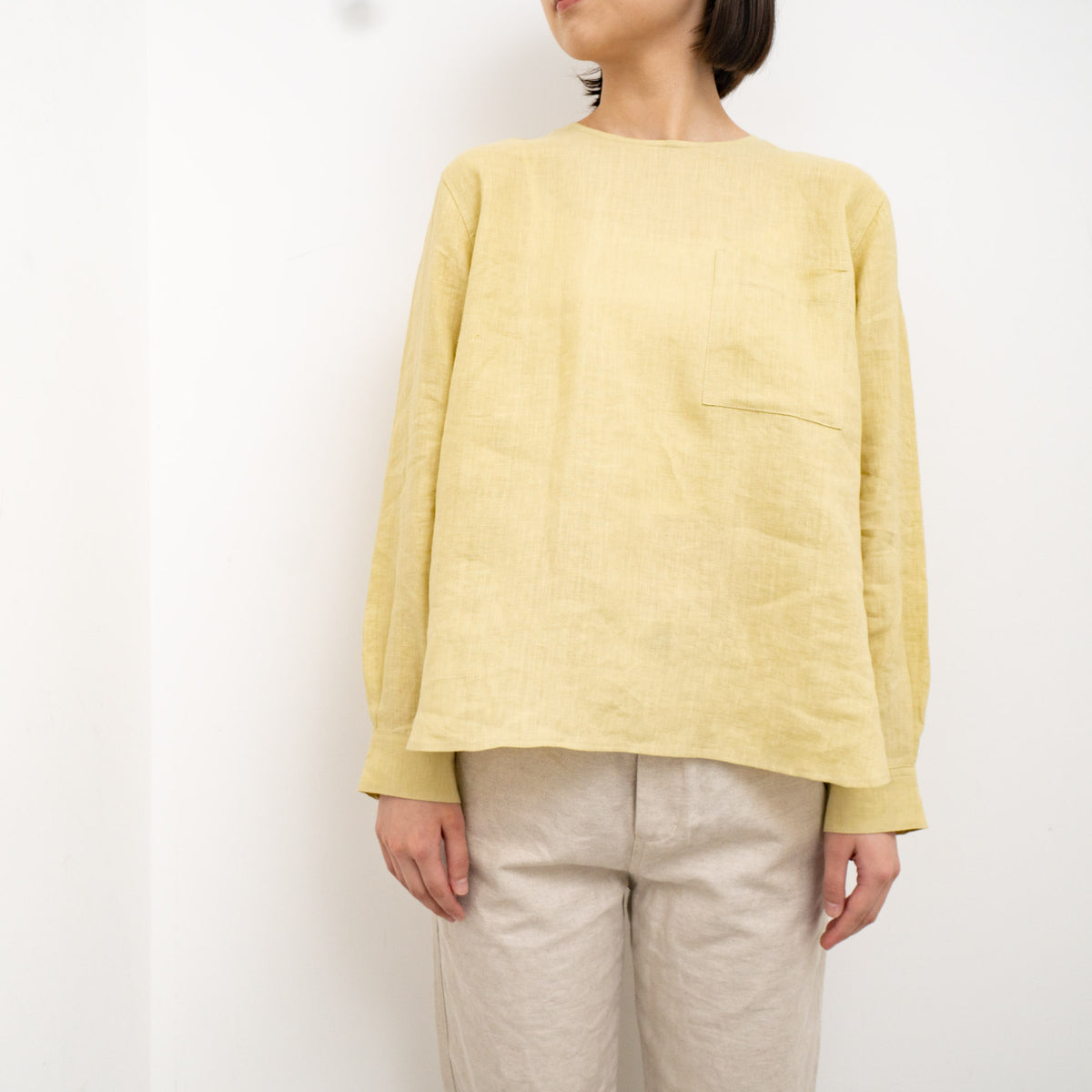 【23SS】TAYUTAU/　リネンプルオーバー長袖シャツ Y319042 - haus-netstore