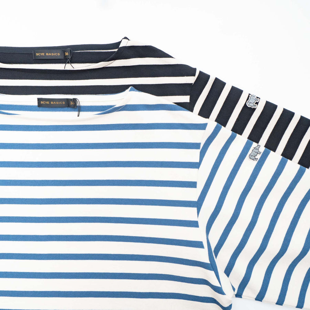 SCYE BASICS/MEN　Striped Cotton Jersey Basque Shirt - haus-netstore