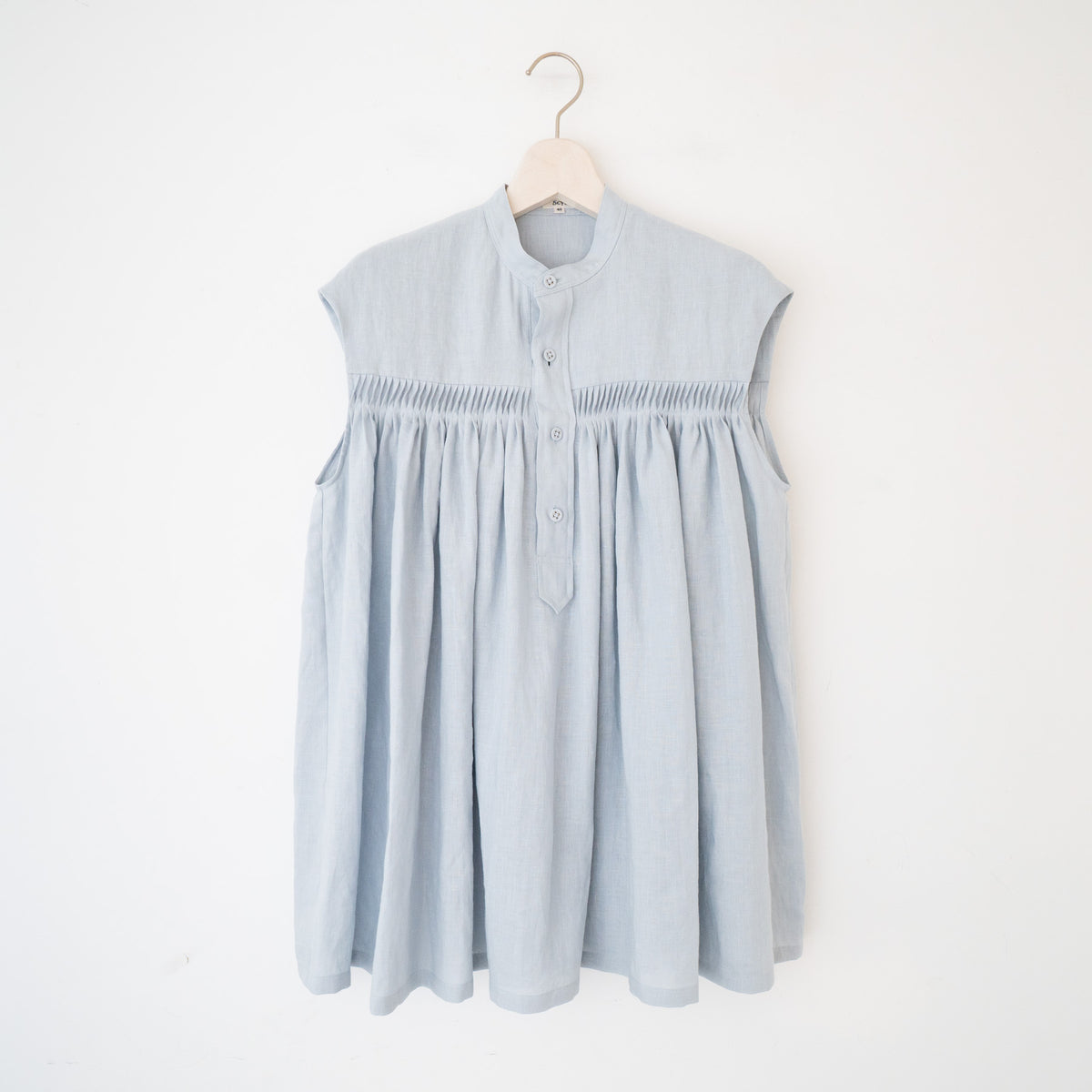 SCYE BASICS/WOMEN　Belgian Linen Tucked Sleeveless Shirt - haus-netstore